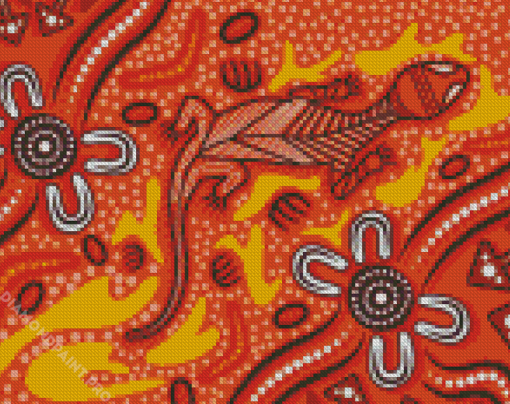 Abstract Aboriginal Goanna Diamond Painting