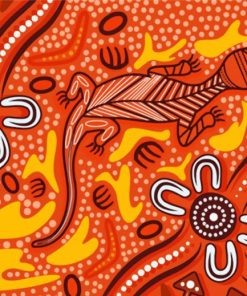 Abstract Aboriginal Goanna Diamond Painting