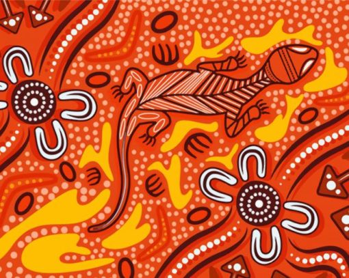 Abstract Aboriginal Goanna Diamond Painting