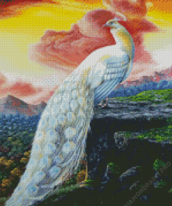 White Peacock Diamond Painting