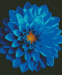 Blue Dahlia Flower Diamond Painting