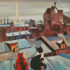 Cats On A Roof Diamond Painting