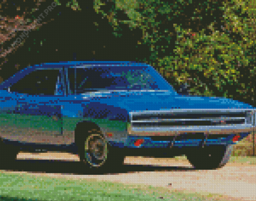 Blue Dodge Charger Diamond Painting