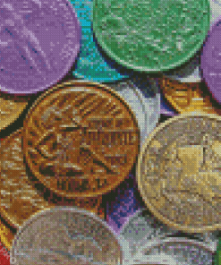 Colorful Coins Diamond Painting