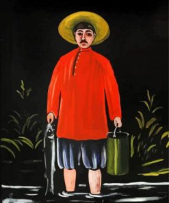Fisherman In A Red Shirt -Diamond Painting