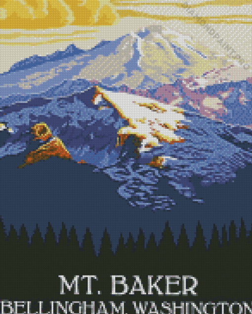 Mt Baker Poster Art Diamond Painting