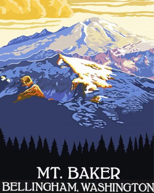 Mt Baker Poster Art Diamond Painting