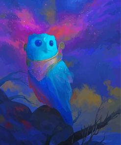 Mystic Blue Owl Diamond Painting