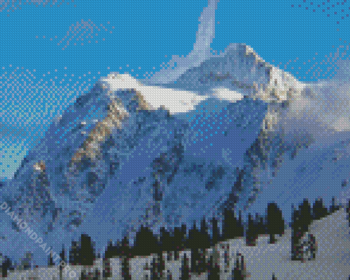 Snowy Baker Mountain Diamond Painting