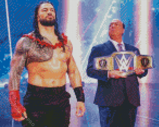 Roman Reigns Champion Diamond Painting