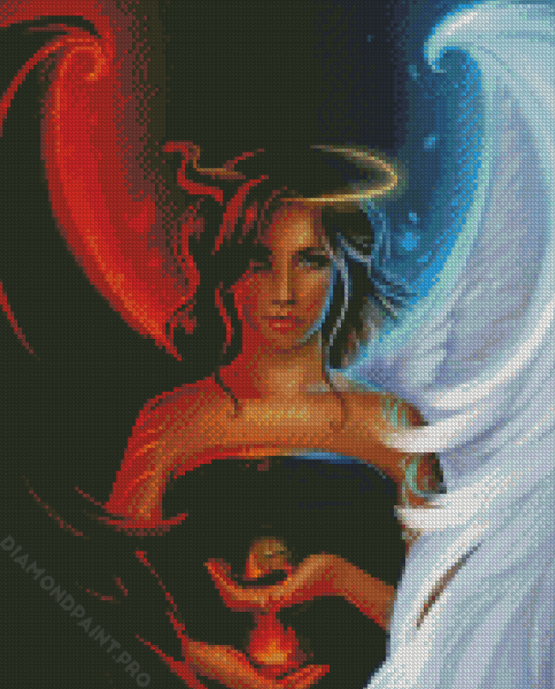 Angel And Devil Lady Diamond Painting