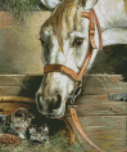 Cat And Horse Diamond Painting