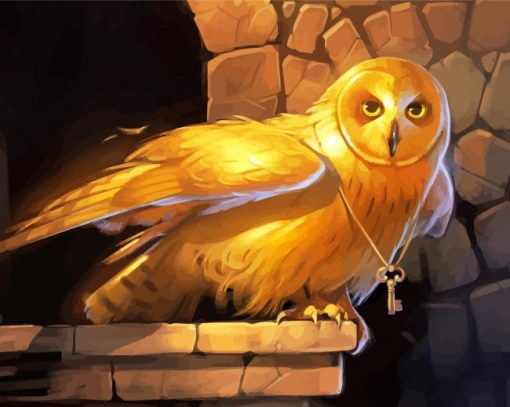 Golden Owl Diamond Painting