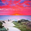 Pink Torquay Beach Diamond Painting