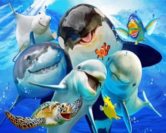 Animal Fish Selfie Diamond Painting