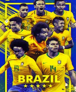 Brazil Collage Football Team Diamond Painting