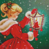 Aesthetic Christmas Girl Diamond Painting