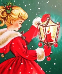 Aesthetic Christmas Girl Diamond Painting
