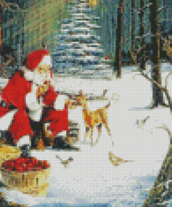 Claus Santa Animals Diamond Painting
