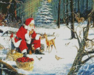 Claus Santa Animals Diamond Painting