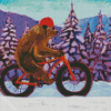 Bear On Bike Art Diamond Painting