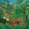 Orange Grove And Monkeys Diamond Painting