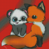 Panda And Fox Diamond Painting