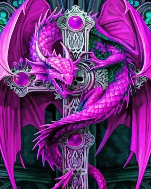 Purple And Dragon Diamond Painting