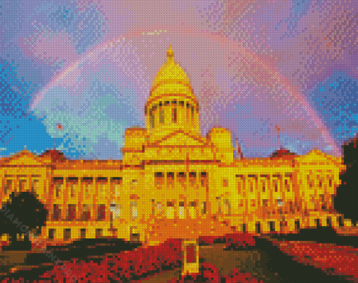 Rainbow Arkansas State Capitol Diamond Painting