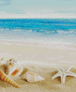 Sand Seashells Seascape Diamond Painting