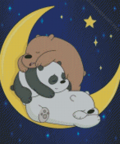 Sleepy Bears In Crescent Diamond Painting