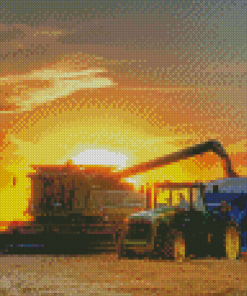 Sunset Harvest Truck Diamond Painting
