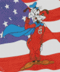 Super Goof With The American Flag Diamond Painting