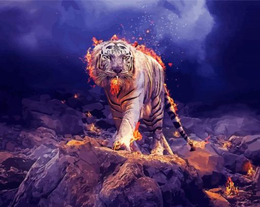 Aesthetic Lightning Tiger Diamond Painting
