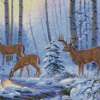 Winter Snow Deer Diamond Painting