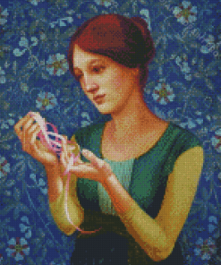 Woman With Ribbon Diamond Painting