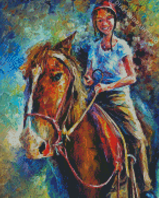 Abstract Girl And Horse Art Diamond Painting