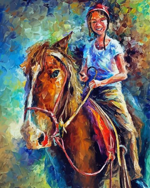 Abstract Girl And Horse Art Diamond Painting