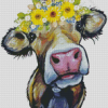 Aesthetic Cow With SunflowersDiamond Painting