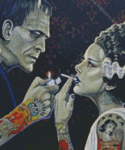 Frankenstein And The Bride Diamond Painting
