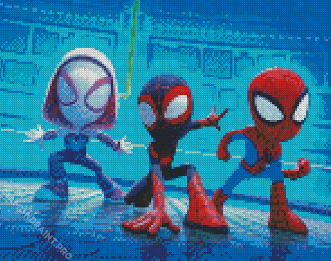 Aesthetic Spidey And Friends Diamond Painting DiamondPaint.PRO