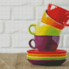 Aesthetic Colorful Stacked Teacups Diamond Painting