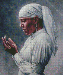 Black Praying Lady Diamond Painting