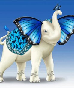 Blue Butterfly Elephant Diamond Painting