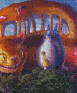 Cat Bus Totoro Characters Diamond Painting