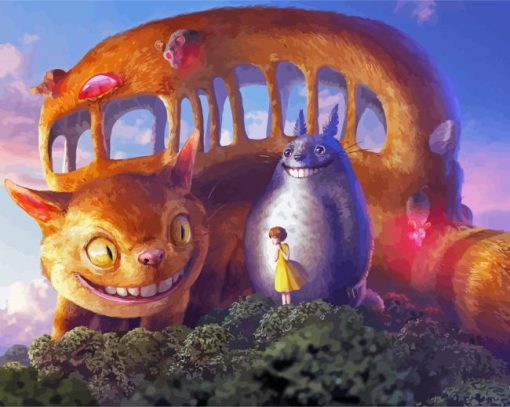 Cat Bus Totoro Characters Diamond Painting