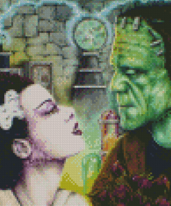 Frankenstein And The Bride Art Diamond Painting
