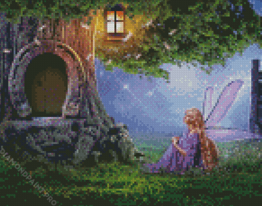 Tree Fairy Houses Diamond Painting