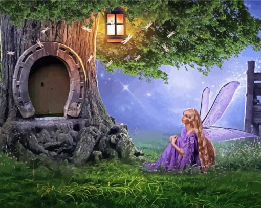 Tree Fairy Houses Diamond Painting