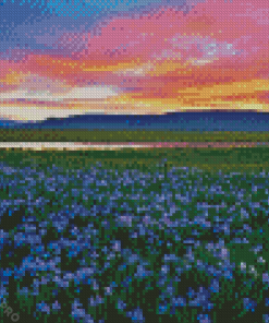 Wild Blue Iris Field Diamond Painting